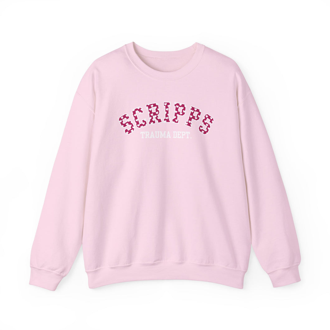 Scripps Trauma Department Valentine ❤️ Crewneck Sweatshirt