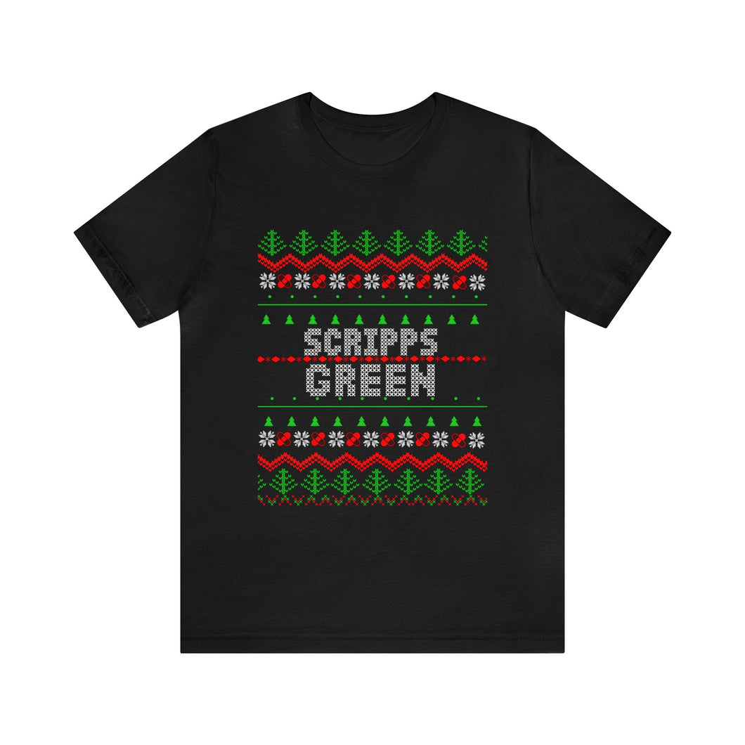 Scripps Green Christmas Sweater Tee 🎄